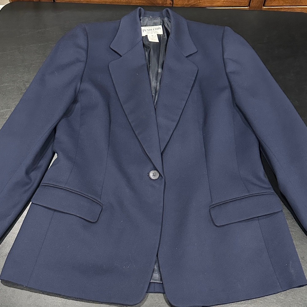 Vintage Wool Pendleton Midnight Blue Blazer
